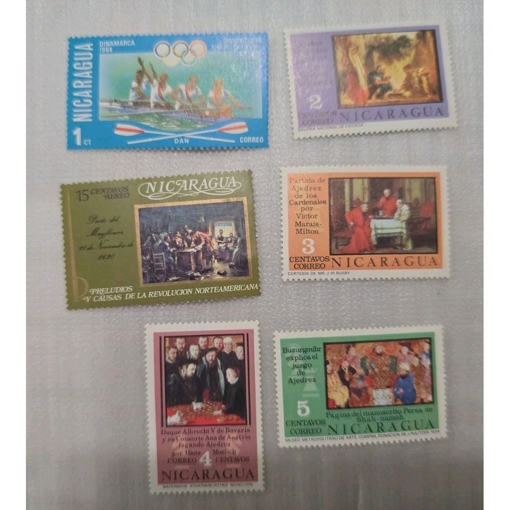1976 Collection Of 6 Nicaragua Postage Stamps